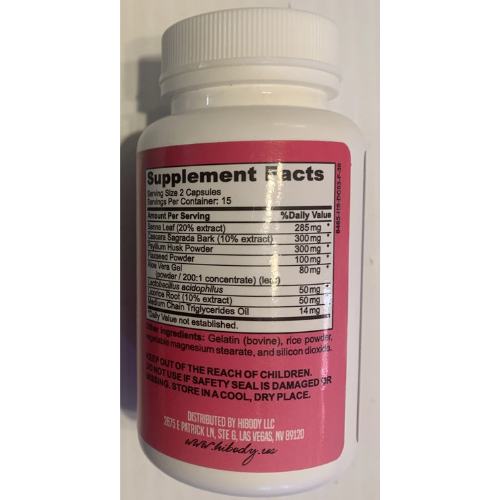 HIBODY Detox & Cleanse Colon , Dietary Suplement, 30 Capsules New