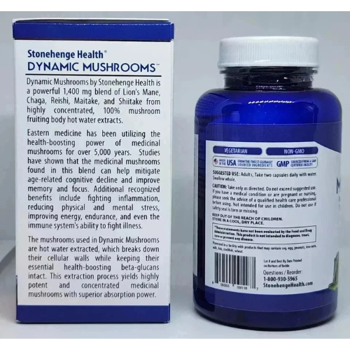 Dynamic Mushroom 60 Veggie Caps – Stonehenge Health Supplement New
