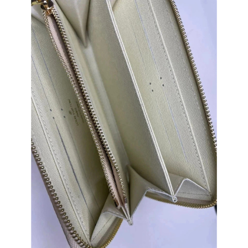 Louis Vuitton Damier Azur Zippy Zip Around Long Wallet Purse White New