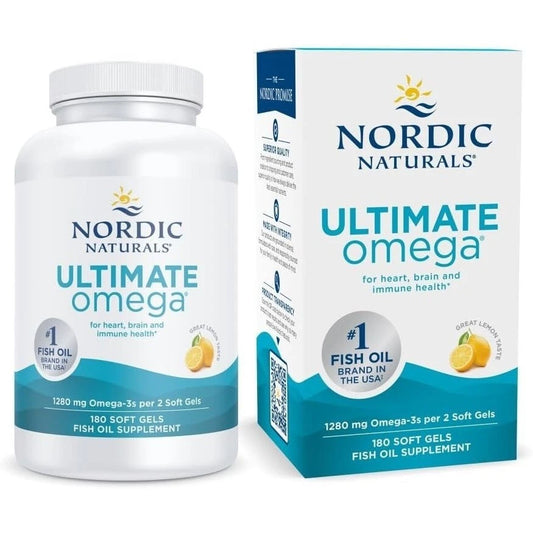 Omega-3 Fish Oil Softgels with Lemon Flavor | 1280mg | 180 Softgels by Nordic Naturals