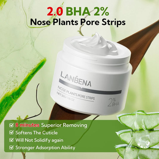 LANBENA 2.0 Nose Pore Strips Blackhead Remover Mask with Salicylic Acid Ama...