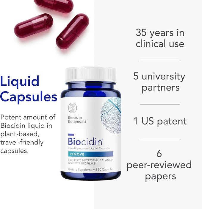Biocidin Capsules - Biofilm Disruptor - Supports Gut Detox Cleanse, Healthy Microbial Balance, Immune Function & Gut Health