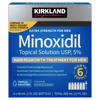 Kirkland Minoxidil 5% Extra Strength Men Hair Regrowth Solution 6 Months Supply