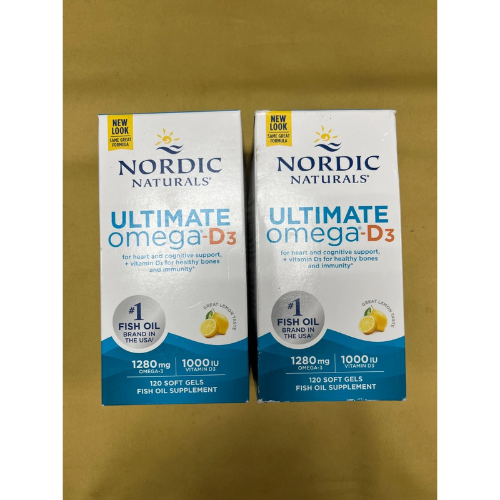 Nordic Naturals Ultimate Omega-D3 1280mg - 120 Soft Gels 2 pack