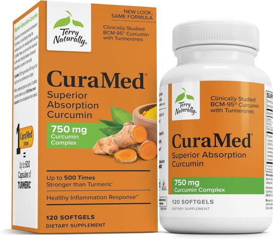 Terry Naturally CuraMed Superior Absorption Curcumin 750mg 120 Softgels