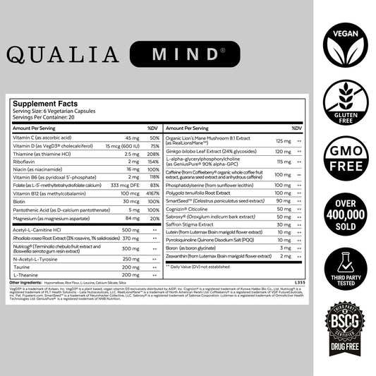 Qualia Mind | The Ultimate Blend for Brain Health* | DoctorFormulated Nootrop..