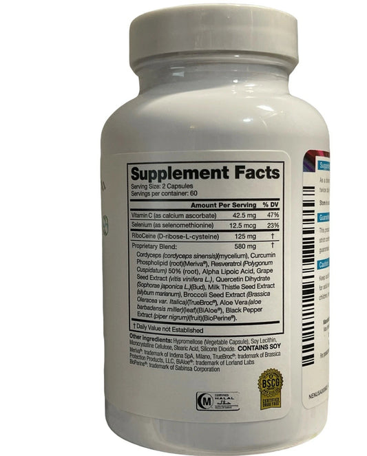 Advanced Glutathione Support Formula with RiboCeine Technology – 120 Vegetable Capsules