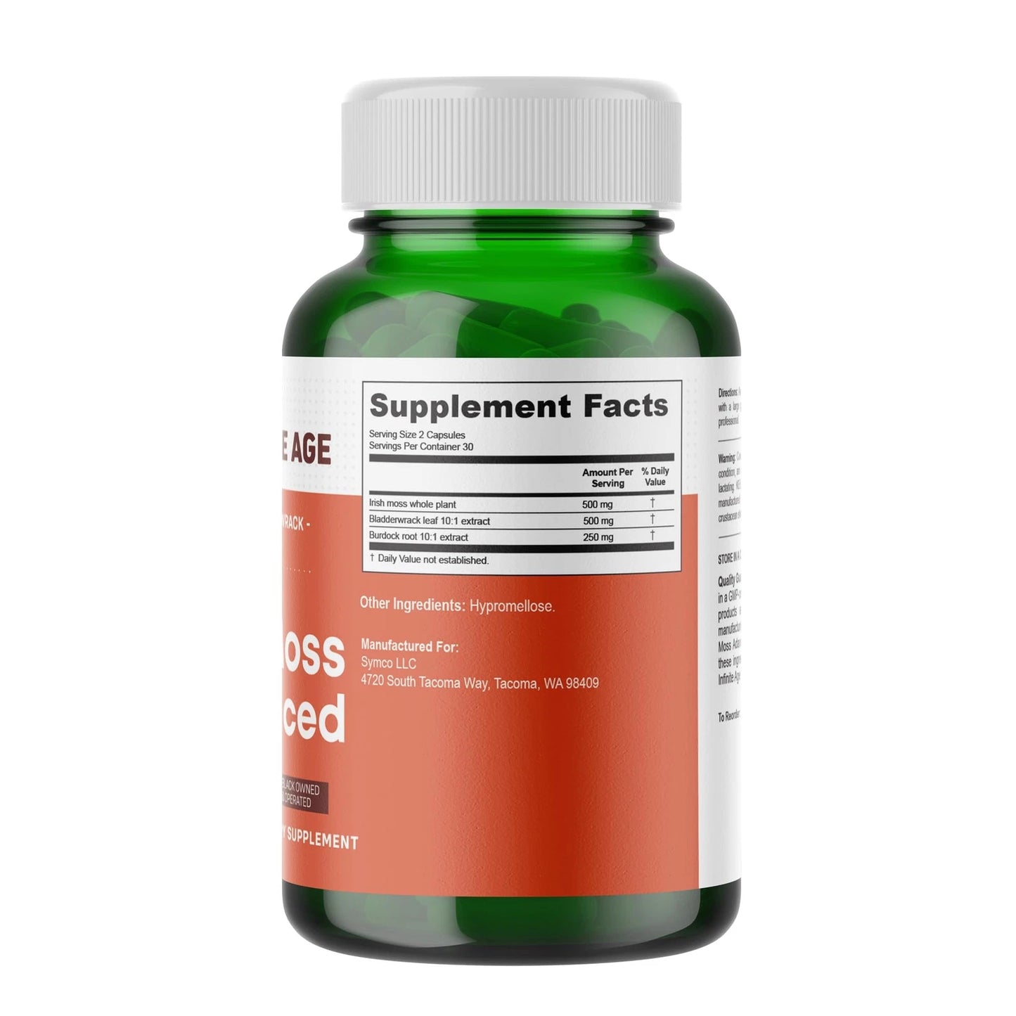 Infinite Age 3 Pack of 1250mg Sea Moss Advanced Superfood Capsules 180 Count