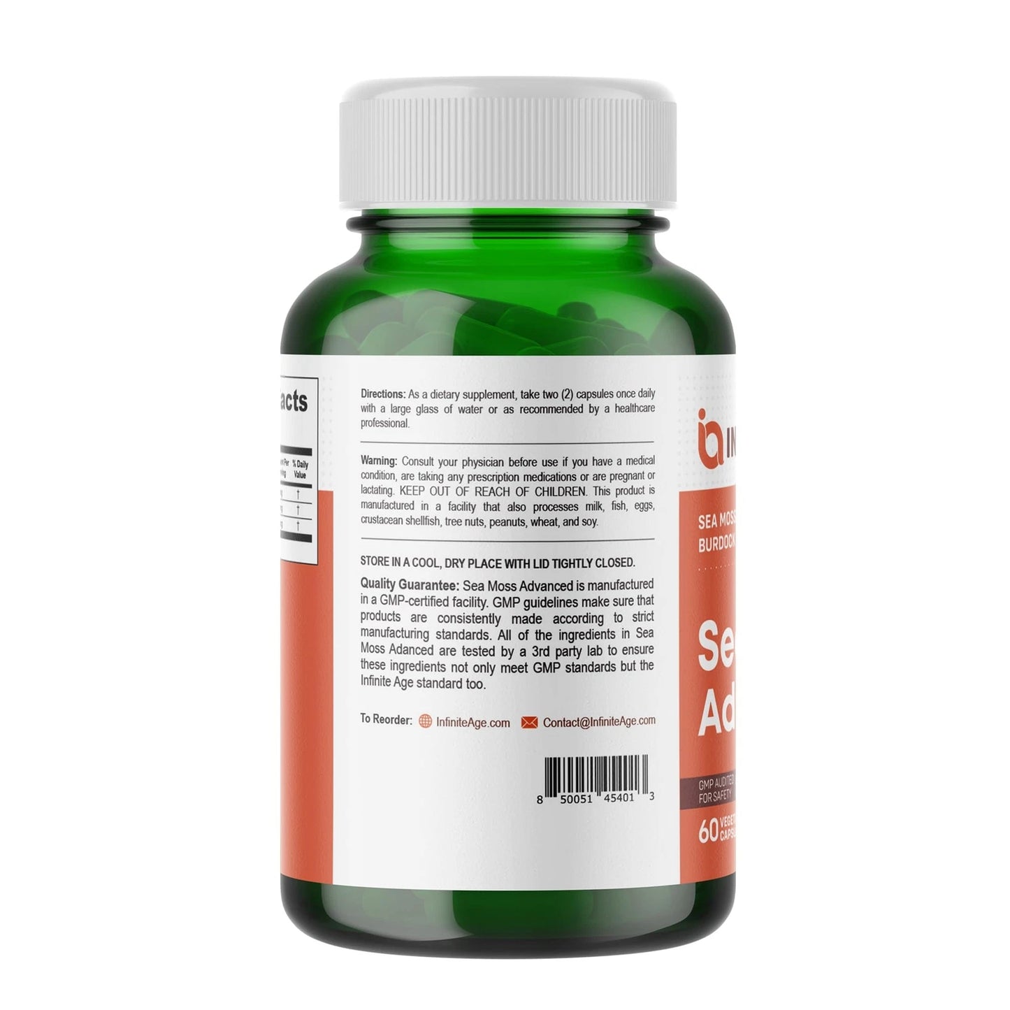Infinite Age 3 Pack of 1250mg Sea Moss Advanced Superfood Capsules 180 Count