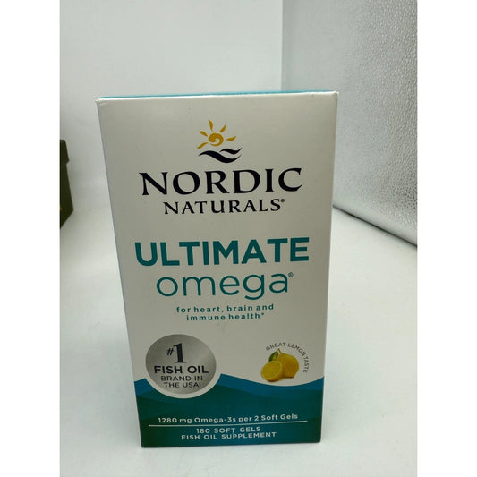 Omega-3 Fish Oil Softgels with Lemon Flavor | 1280mg | 180 Softgels by Nordic Naturals
