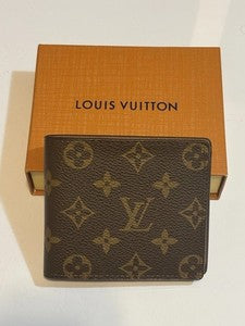 Louis Vuitton Monogram Bifold Wallet Authentic Vintage Leather Brown